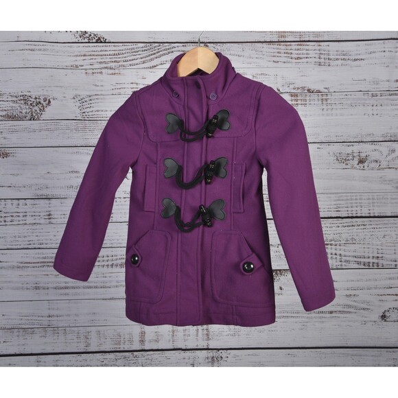 Urban Republic Girls Collection Purple Wool Pea Coat Size 5/6 - Picture 1 of 4
